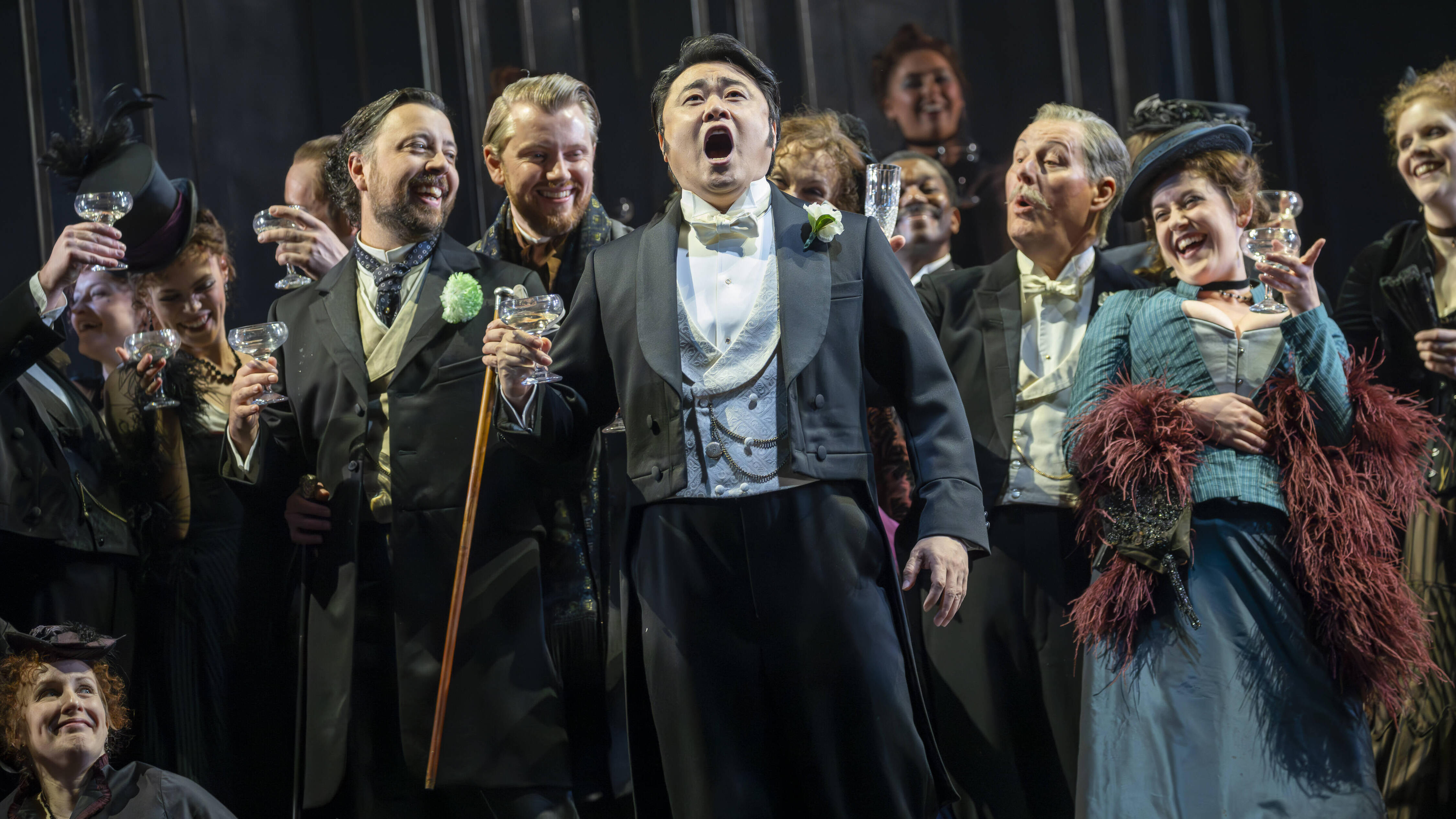 Ji Min Park as Alfredo Germont in La traviata. Scottish Opera 2024. Credit James Glossop.