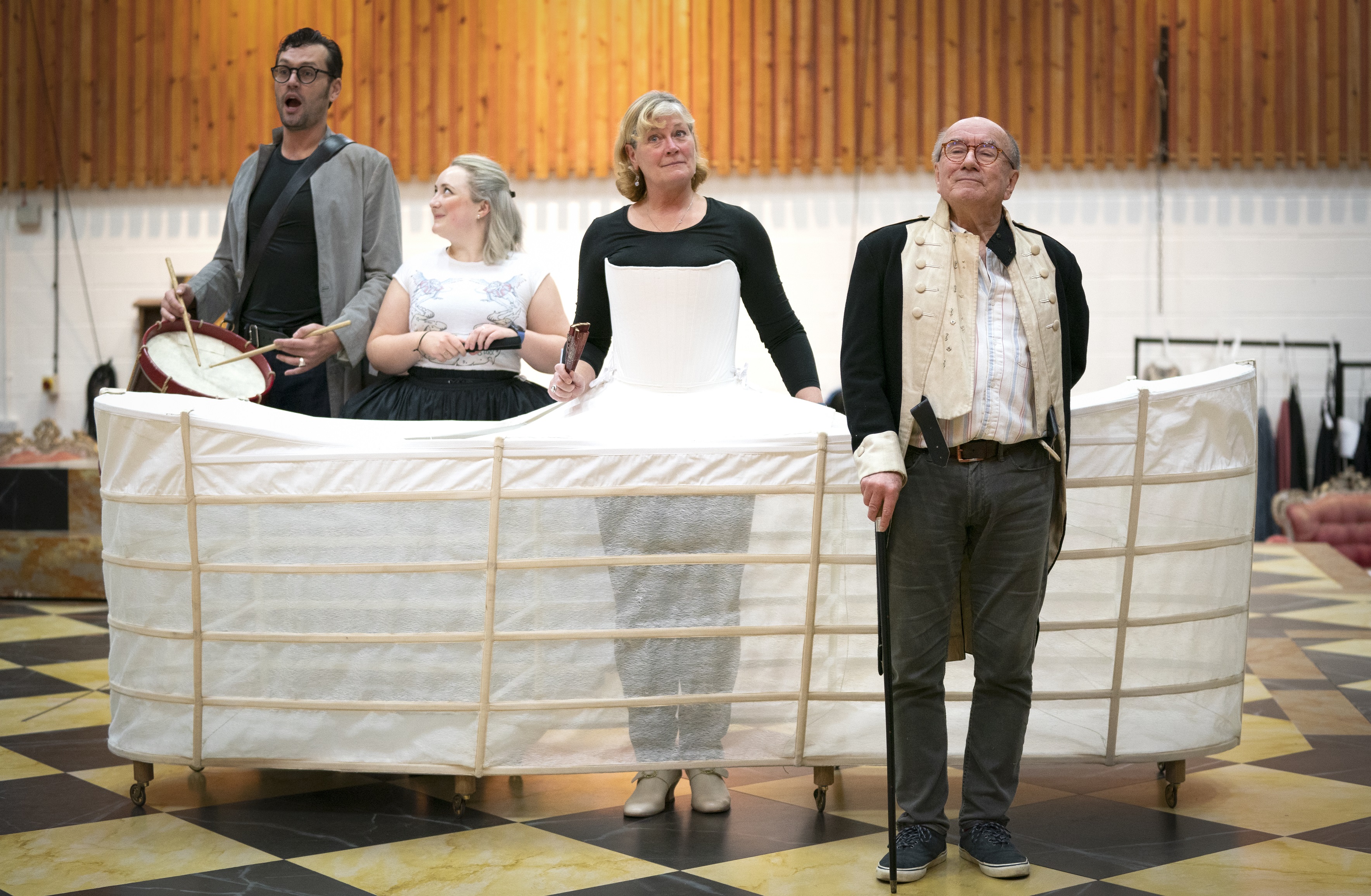 Dan Shelvey, Catriona Hewitson, Yvonne Howard and Richard Suart in The Gonodoliers rehearsals. Scottish Opera 2021. Credit Jane Barlow..JPG