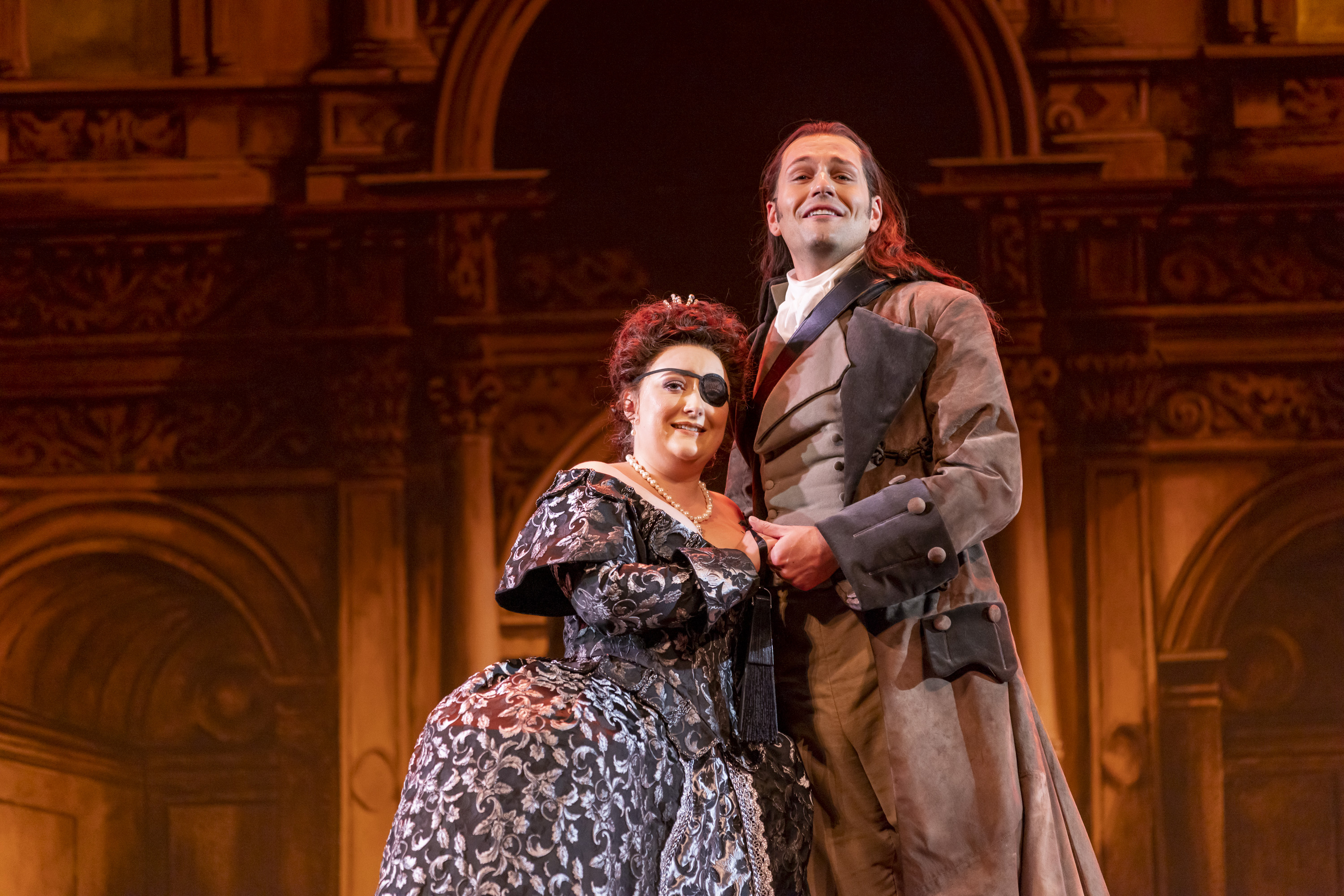 Catriona Hewitson and Dan Shelvey in The Gondoliers Dress Rehearsal. Scottish Opera 2021. Credit James Glossop..JPG