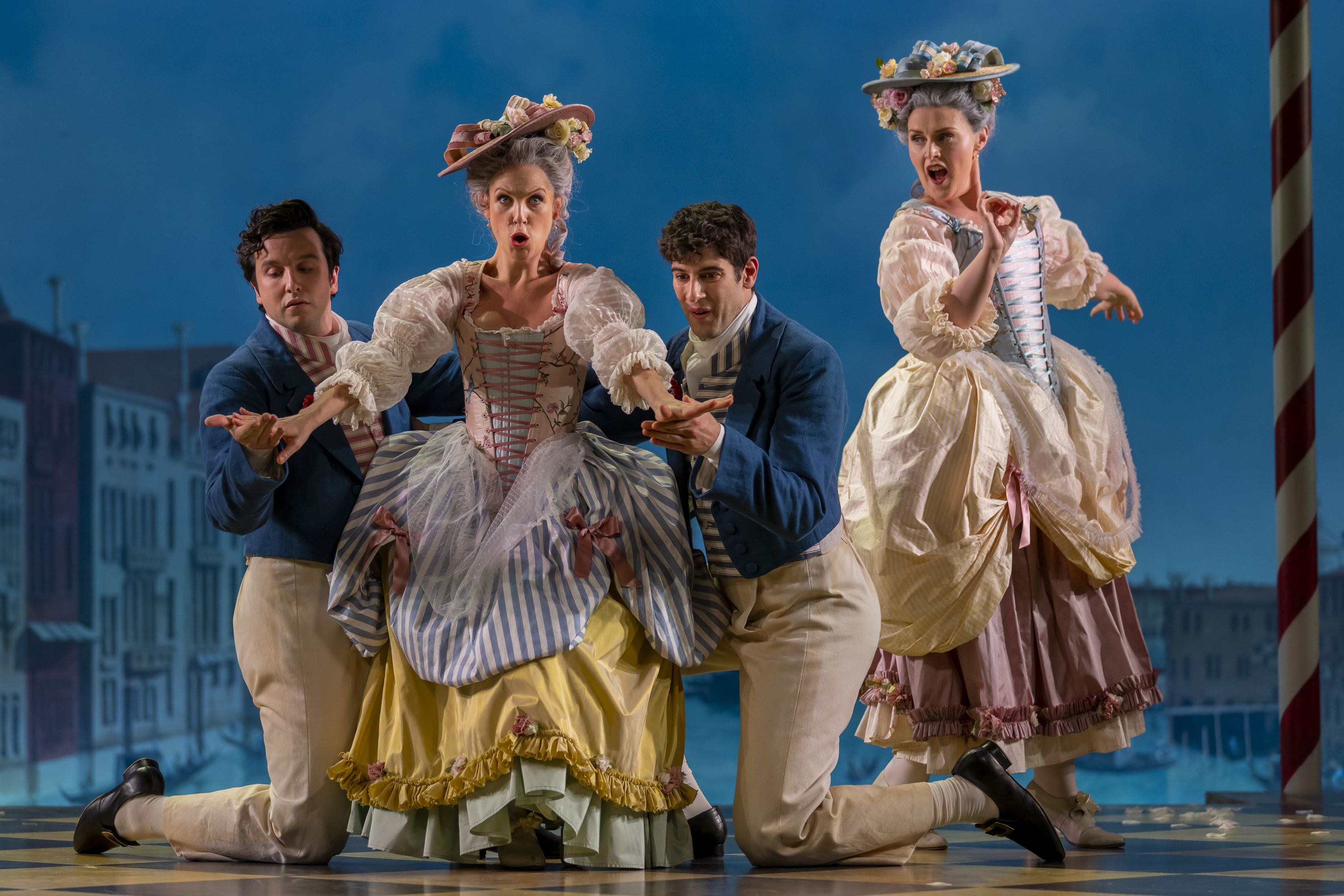 William Morgan, Ellie Laugharne, Mark Nathan and Sioned Gwen Davies in The Gondoliers Dress Rehearsal. Scottish Opera 2021. Credit James Glossop..JPG