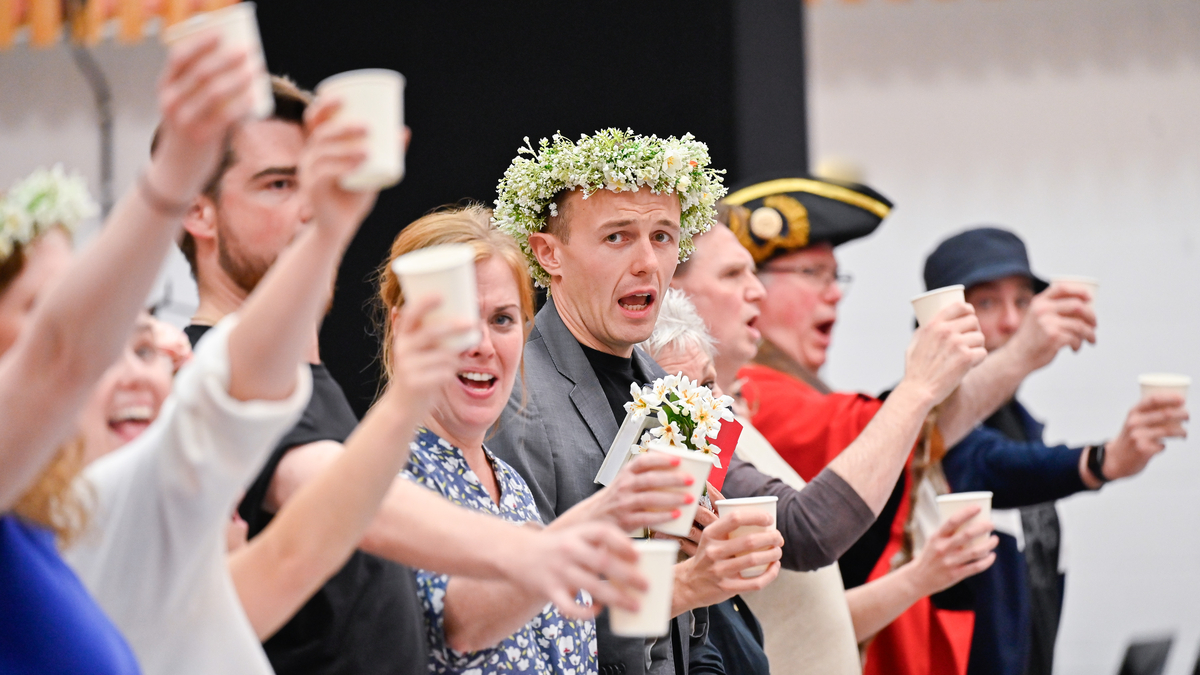 The cast of Albert Herring in rehearsals. Scottish Opera 2024. Credit Julie Howden.. (2)