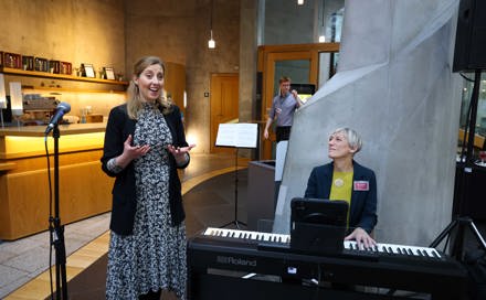 Karen Maciver And Jessica Leary From Scottish Opera Performing At Chest Heart & Stroke Scotland's No Life Half Lived Parliamentary Event.