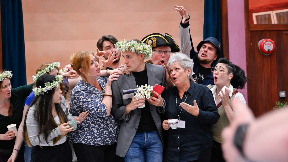 The cast of Albert Herring in rehearsals. Scottish Opera 2024. Credit Julie Howden.. (1)