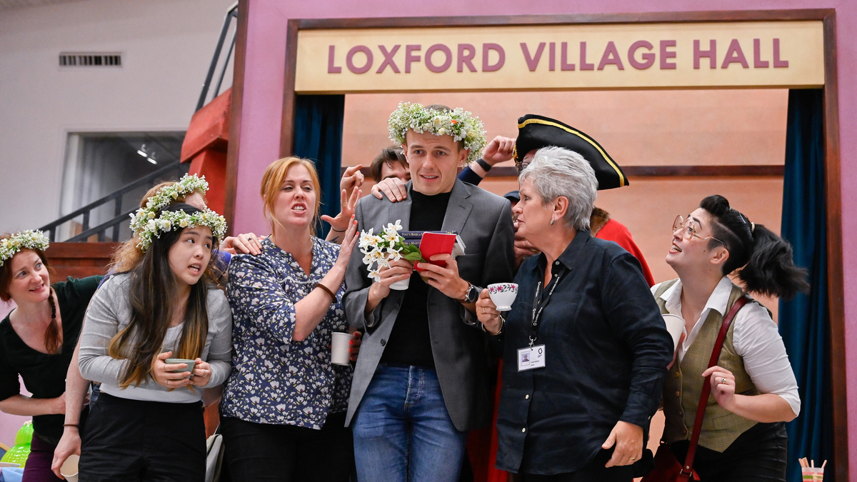 The cast of Albert Herring in rehearsals. Scottish Opera 2024. Credit Julie Howden..