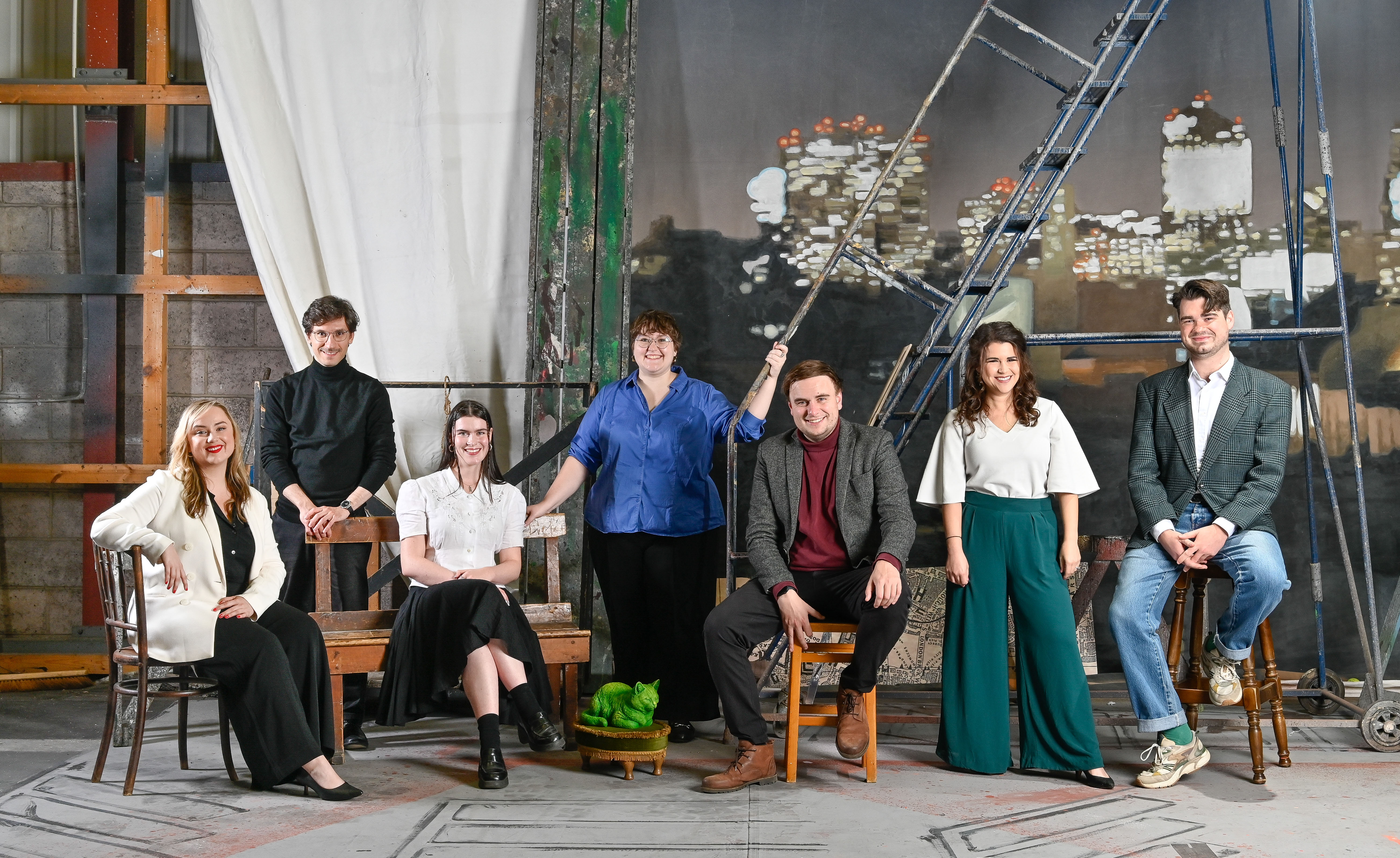 Scottish Opera Emerging Artists (L To R) Chloe Harris, José Javier Ucendo Malo, Beatrix Booth, Meghan Rhoades, Ross Cumming, Kira Kaplan And Edward Jowle. Credit Julie Howden.