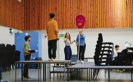 Oedipus Rex Director Roxana Haines In Rehearsals. Credit Ruby Pluhar. (1)