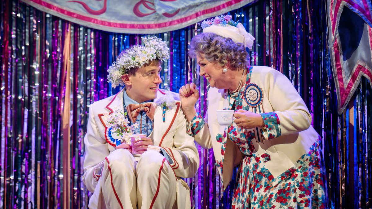 Susan Bullock (Lady Billows) and Glen Cunningham (Albert Herring) in Albert Herring. Scottish Opera 2024. Credit Mihaela Bodlovic..