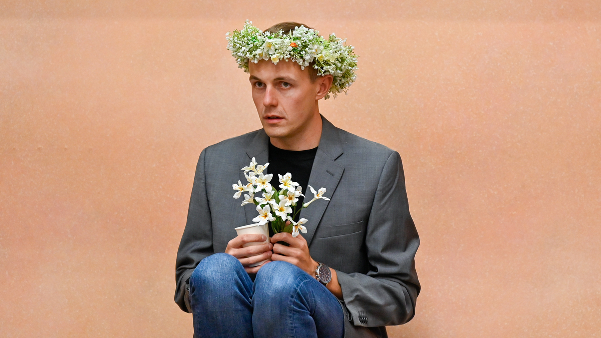 Glen Cunningham (Albert Herring) in rehearsals for Albert Herring. Scottish Opera 2024. Credit Julie Howden..